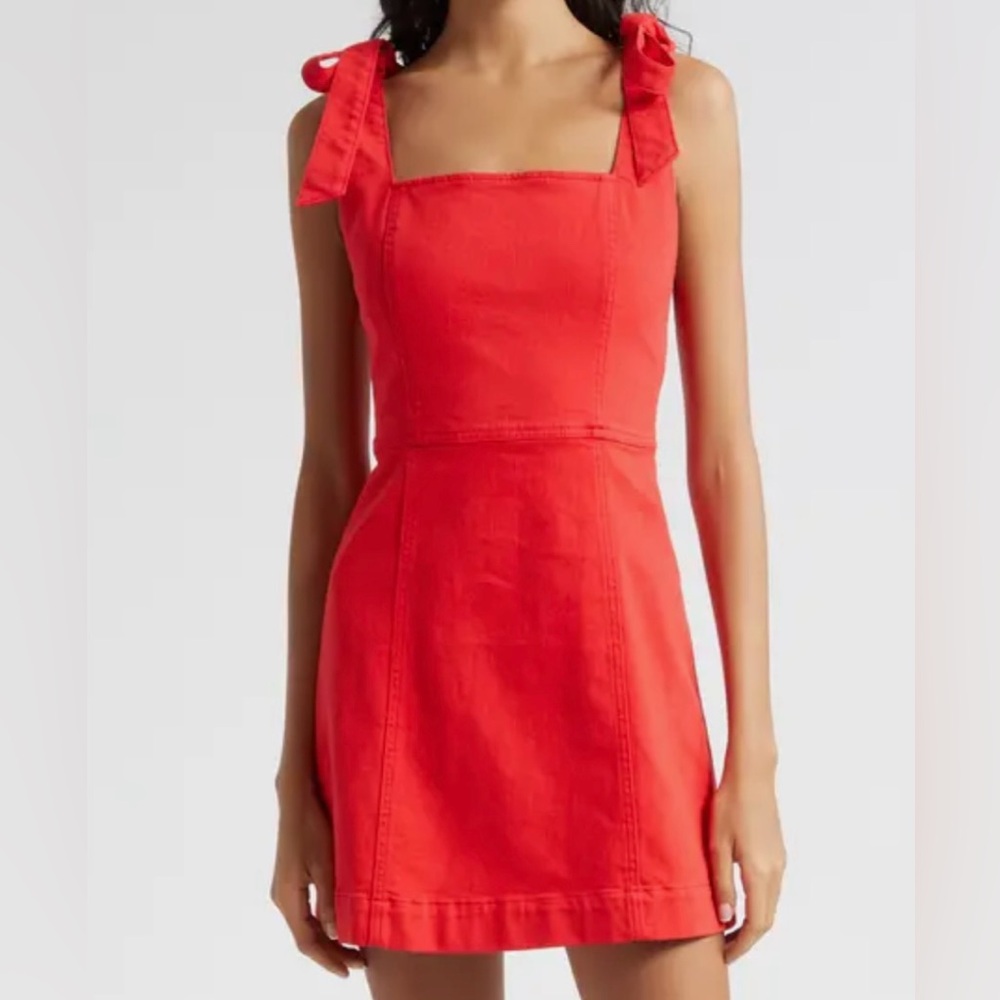Alice + Olivia Maryann Tie Shoulder Mini Dress